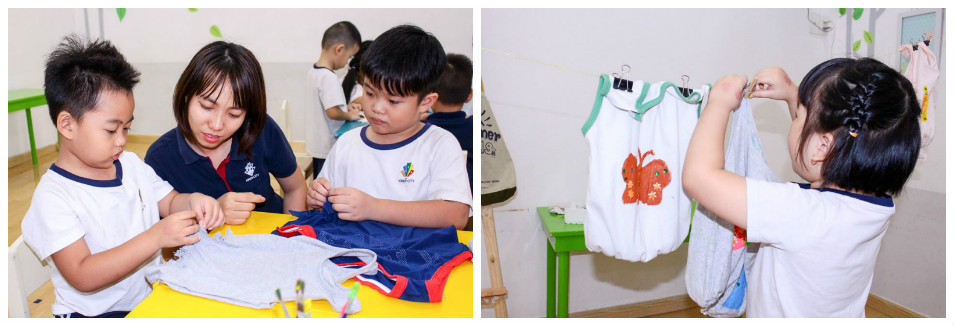 Học sinh Kindy City tái chế quần áo cũ