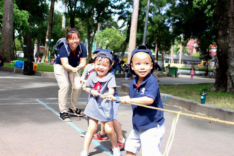 : Kindy Citizens participating in physical activities at the park