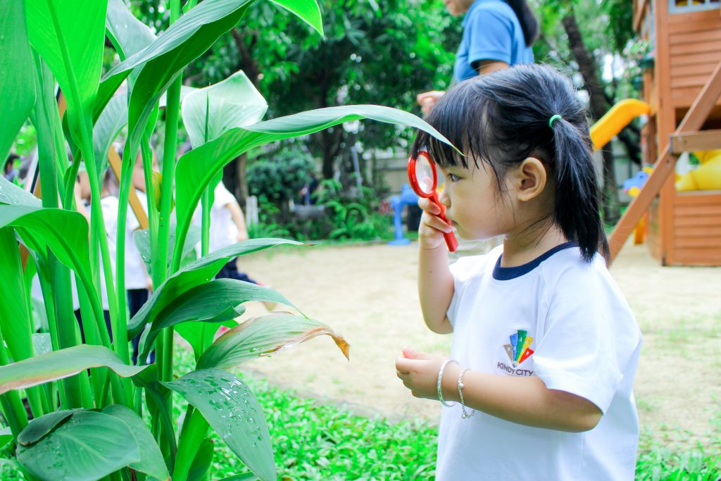 Little scientists exploring plants 