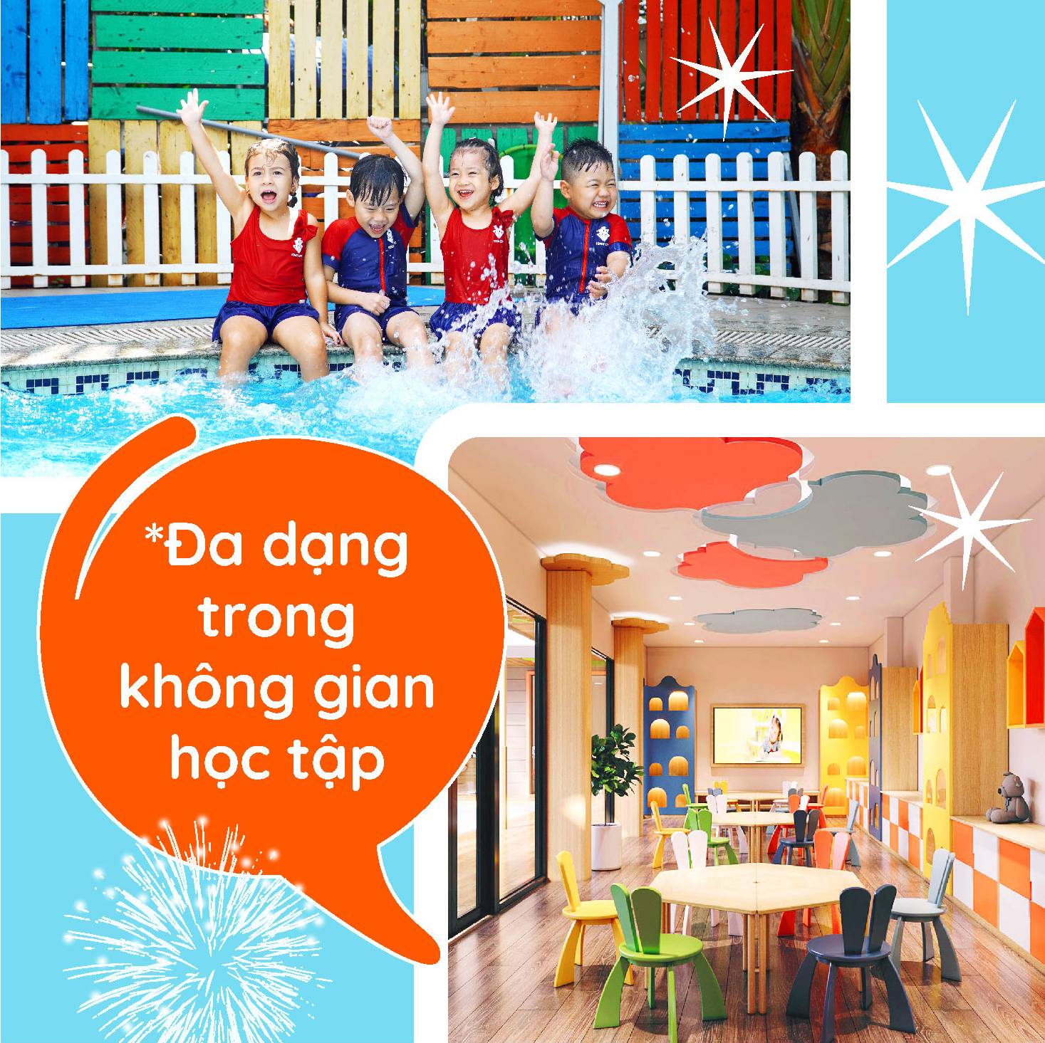 KINDY CITY là một ngôi trường đầy màu sắc, với không gian học tập tràn ngập niềm vui