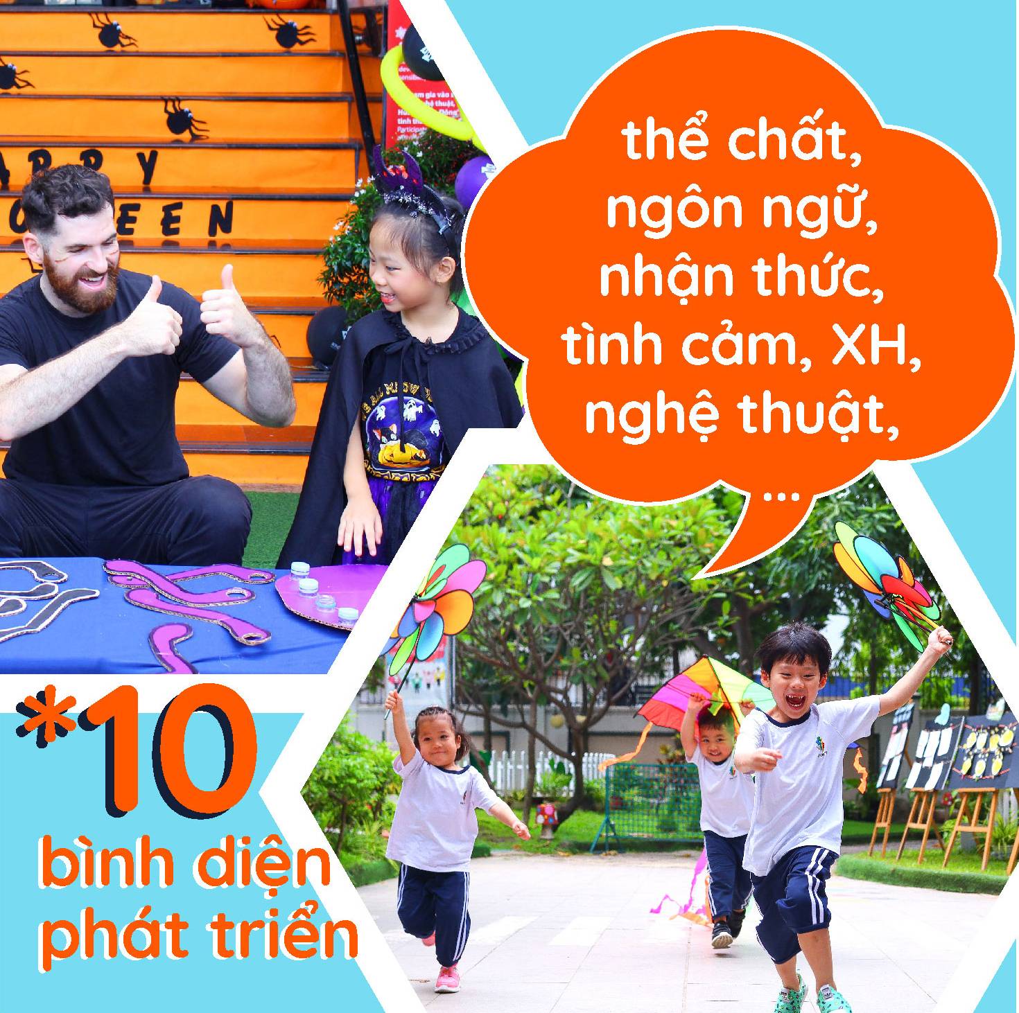 Chương trình học tại KINDY CITY được tổ chức thành 10 chủ đề thú vị trải dài trong năm học